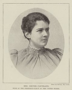 Paní Grover Cleveland, manželka nově zvoleného prezidenta Spojených států od English Photographer