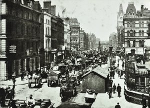 New Bridge Street, při pohledu na Ludgate Circus, City of London, 1890 od English Photographer
