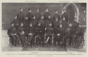 Důstojníci 2. Northumberland Fusiliers, z nichž prapor 5 důstojníků a 366 mužů bylo zajato ve Stormbergu, 9. od English Photographer