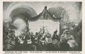 Otevření Old Bailey králem a královnou, 27. února 1907 od English Photographer