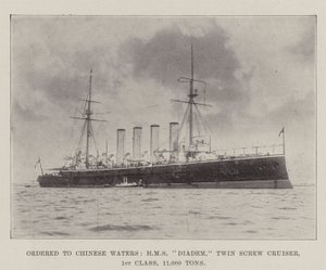 Objednáno do čínských vod, HMS Diadem, Twin Screw Cruiser, 1. třída, 11 000 tun od English Photographer