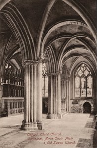 Oxford, Christ Church Cathedral, North Choir Aisle, Old Saxon Church (č/b foto) od English Photographer