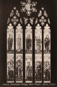 Oxford, Manchester College, West Window, Burne Jones (č/b foto) od English Photographer