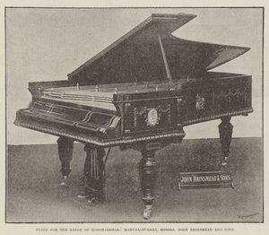Piano pro Raja of Cooch-Behar, Manufacturers, pánové John Brinsmead and Sons od English Photographer