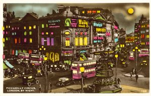Piccadilly Circus, Londýn, v noci (foto) od English Photographer