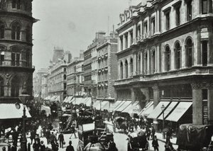 Drůbež, při pohledu na západ k Cheapside, City of London, 1890 od English Photographer