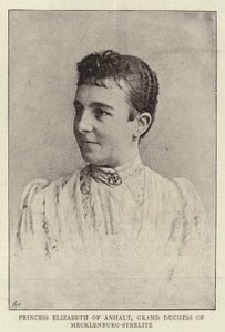 Princezna Alžběta Anhaltská, velkovévodkyně z Mecklenburg-Strelitz od English Photographer