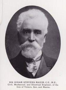 Významní muži Londýna: Sir Hiram Stevens Maxim (černobílá fotografie) od English Photographer