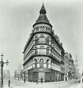 Queen Victoria Street, Mansion House Street roh ulice Poultry a Queen Victoria Street, Londýn, 1880 od English Photographer