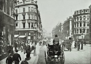 Queen Victoria Street, při pohledu na východ od Queen Street, City of London, 1890 od English Photographer