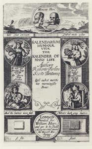 R Farley, Kalendar of Human Life, W Hope 1638 (č/b foto) od English Photographer