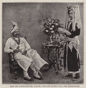 Raja Sir Wakhatsinghi, KCIE a jeho nejstarší syn, ženich od English Photographer