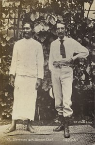Robert Louis Stevenson se samojským náčelníkem od English Photographer