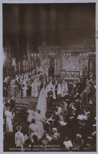 Královská svatba, Westminsterské opatství 29. listopadu 1934 (černobílá fotografie) od English Photographer