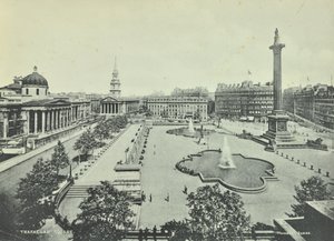 Saint Martin in the Fields National Gallery Nelsons Column, Trafalgar Square, Westminster LB: střešní pohled na východ, 1895 od English Photographer