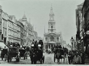 Saint Mary-le-Strand, Strand, Westminster LB: při pohledu na východ k Saint Mary-le-Strand, 1895 od English Photographer