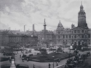 Skotsko: Glasgow, George Square (černobílá fotografie) od English Photographer