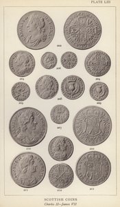 Scottish Coins, Charles II, James VII (č/b foto) od English Photographer