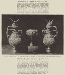 Stříbrný svatební dar pro prince a princeznu z Walesu z kolonie Victoria od English Photographer