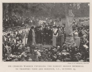 Sir Charles Warren odhaluje památník Eamont Bridge Troopers Tood a Hindson, Imperial Yeomanry, 24. října od English Photographer