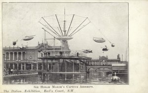 Sir Hiram Maxims zajaté vzducholodě na italské výstavě, která se konala v roce 1904 v Earls Court v Londýně od English Photographer
