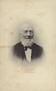 Sir Isaac Pitman (1813-1897), anglický vynálezce Pitmanova těsnopisu od English Photographer