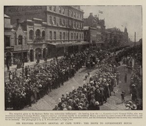 Sir Redvers Bullers Příjezd do Kapského Města, cesta do vládní budovy od English Photographer
