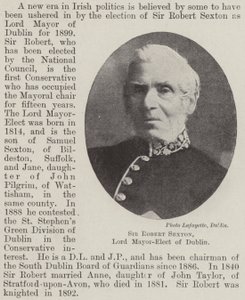 Sir Robert Sexton, zvolený primátor Dublinu od English Photographer