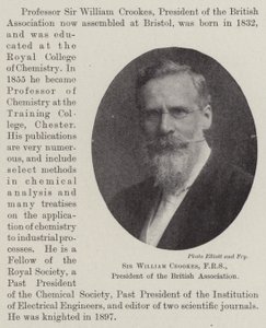 Sir William Crookes, FRS, prezident Britské asociace od English Photographer