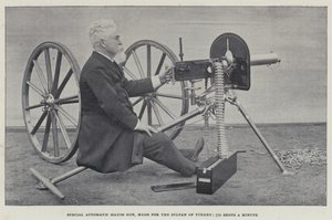 Speciální automatická pistole Maxim, vyrobená pro tureckého sultána, 770 výstřelů za minutu (černobílá fotografie) od English Photographer
