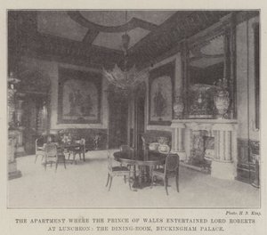 Byt, kde princ z Walesu pohostil lorda Robertse na obědě, jídelna, Buckinghamský palác od English Photographer