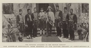 The armenian Difficulty, někteří členové britského velvyslanectví v Konstantinopoli od English Photographer