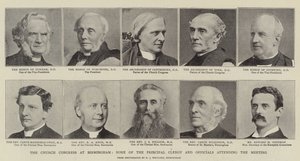 Církevní kongres v Birminghamu, někteří z hlavních duchovních a úředníci, kteří se účastní shromáždění od English Photographer