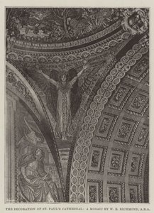 Dekorace katedrály St Pauls, mozaika od W B Richmond, ARA od English Photographer