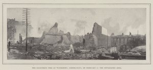 Katastrofální požár ve Waterbury, Connecticut, 2. února, zdevastovaná oblast od English Photographer