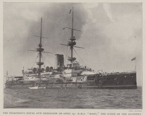 Katastrofální exploze námořních děl 14. dubna, HMS Mars, místo nehody od English Photographer
