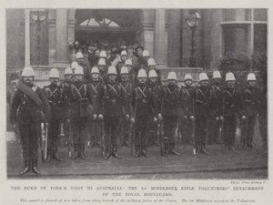 Návštěva vévody z Yorků v Austrálii, 1. oddělení dobrovolníků pro střelbu Middlesex královského osobního strážce od English Photographer