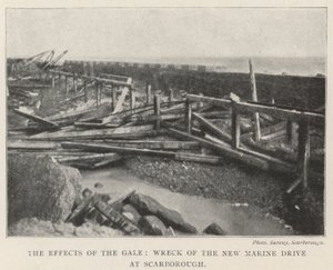 The Effects of the Gale, Wreck of the New Marine Drive ve Scarborough od English Photographer