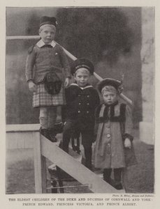 Nejstarší děti vévody a vévodkyně z Cornwallu a Yorku, princ Edward, princezna Victoria a princ Albert od English Photographer