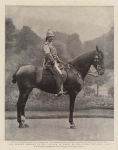 Německý císař v uniformě, ve které navštíví Svatou zemi