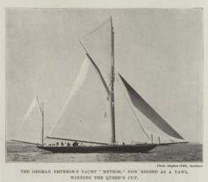 German Emperors Yacht Meteor, nyní zmanipulovaný jako Yawl, vyhrál Queens Cup od English Photographer