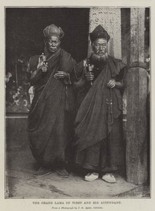 Velký lama Tibetu a jeho pomocník od English Photographer
