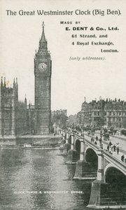 The Great Westminster Clock, Big Ben, Made by E Dent und Co Ltd od English Photographer