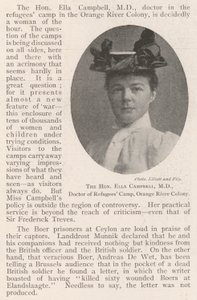Ctihodná Ella Campbell, MD, doktorka uprchlického tábora, kolonie Orange River od English Photographer