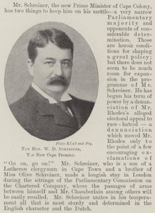 Ctihodný W D Schreiner, premiér Nového Kapska od English Photographer