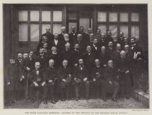 Irská daňová otázka, vůdci setkání v Mansion House v Dublinu od English Photographer