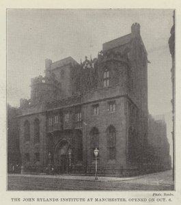 John Rylands Institute v Manchesteru byl otevřen 6. října od English Photographer