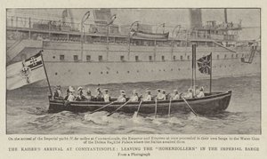 Kaisers Příjezd do Konstantinopole, ponechání Hohenzollernů v Imperial Barge od English Photographer