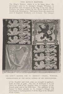The Kings Banner pro St Georges Chapel, Windsor, vyšívaný Royal School of Art Needlework od English Photographer