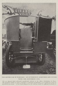 Motor-Car in Warfare, obrněný automobil vybavený pistolí Hotchkiss od English Photographer